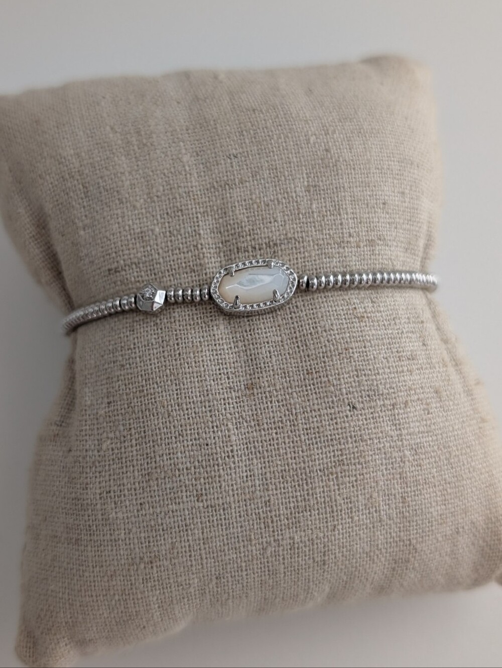 Kendra Scott Silver Mother-of-Pearl Center Station Bracelet